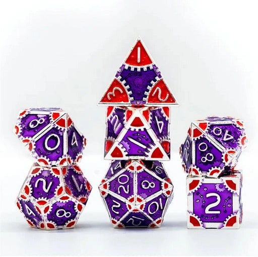 A Role Playing Dice Set Metallic - Steampunk Purple/Red