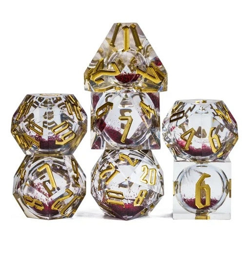 A Role Playing Dice Set - White (Red Liquid Core)
