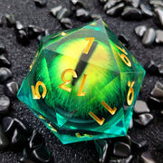 D20 Emerald Eye (33mm) - Yellow/Green