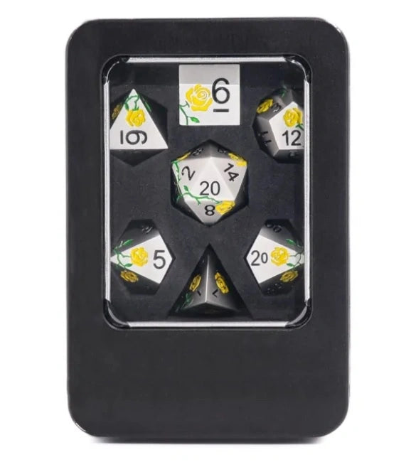 A Role Playing Dice Set Metallic - Yellow Rose