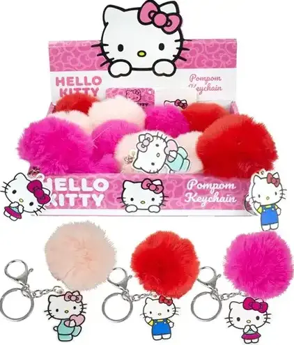 Hello Kitty key hanger plush pompom 7cm