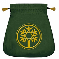 Celtic Tree Velvet Green Bag / Dice bag