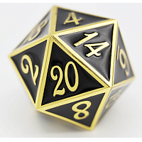 D20 Gold with Onyx 35mm Extra large