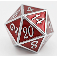 D20 Silver with Ruby 35mm Extra large