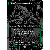 Nissa, Ascended Animist (Oil Slick Raised Foil) (Borderless)