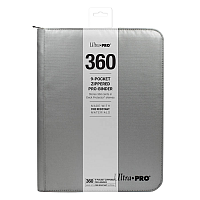 UP 9-Pocket Zippered PRO-Binder - Silver with Fire resistant material