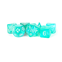 16mm Stardust Acrylic Poly Dice Set Turquoise