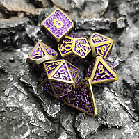 A Role Playing Dice Set: Metallic - Dwarven Dice Purple/Gold
