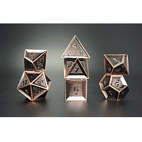 A Role Playing Dice Set: Metallic - Folded in corners-  Dark Copper