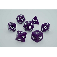 A Role Playing Dice Set: Purple with white numbers