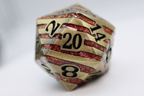 Bronze with Red Mica 35mm D20 Metal Die_boxshot