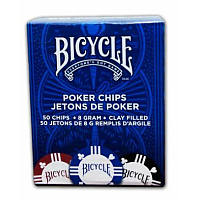 Bicycle Clay Poker Chips 50 Count 8 Gram