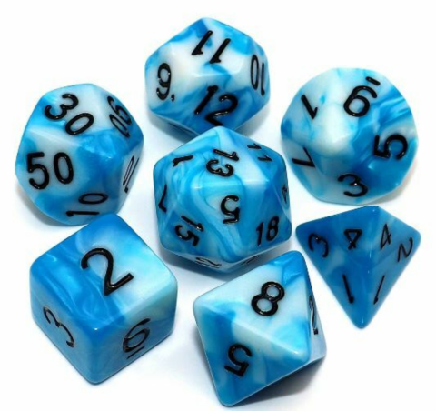 A Role Playing Dice Set: Blue/White with black numbers_boxshot