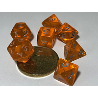 A Role Playing Dice Set: Mini dice Orange Transparent