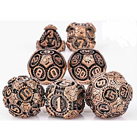 A Role Playing Dice Set: Metallic - Steampunk Round corners Copper