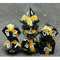 A Role Playing Dice Set: Sharp Edges - Black with gold