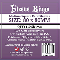 80x80mm Medium Square Card Sleeves 60 Microns (110)