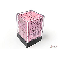 Chessex Opaque Pastel Pink/black 12mm d6 Dice Block (36 dice) (CHX25864)