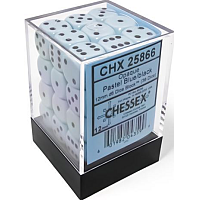 Chessex Opaque Pastel Blue/black 12mm d6 Dice Block (36 dice) (CHX25866)