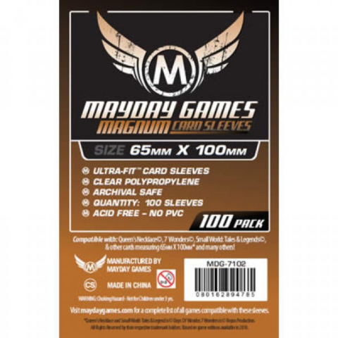 (65x100 mm) Mayday Games Card Sleeves - Magnum Ultra-Fit - Red_boxshot