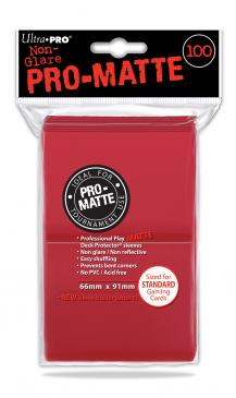 100ct Pro-Matte Red Standard Deck Protectors_boxshot