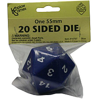 55mm d20 Spindown Life Counter: Blue