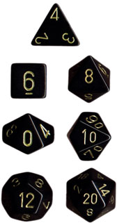 Black w/Gold Opaque - 7 die set (Chessex)_boxshot