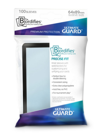 Ultimate Guard Bordifies Precise-Fit Sleeves Standard Size Black (100)_boxshot