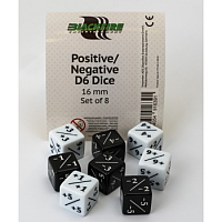 Positive/Negative D6 Dice - Set of 8
