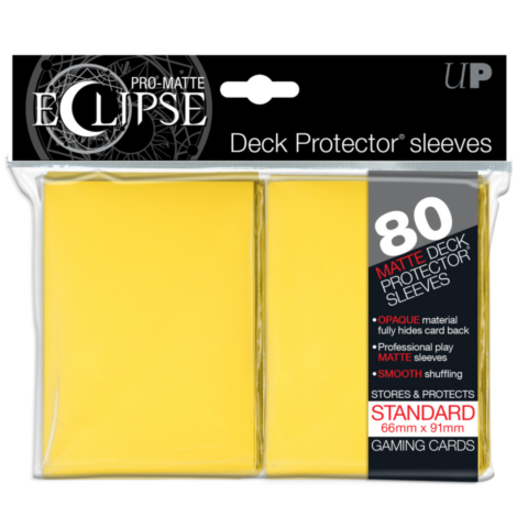 PRO-Matte Eclipse Yellow Standard Deck Protector sleeves 80ct_boxshot