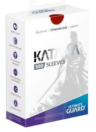 Ultimate Guard Katana Sleeves Standard Size Red (100)_boxshot