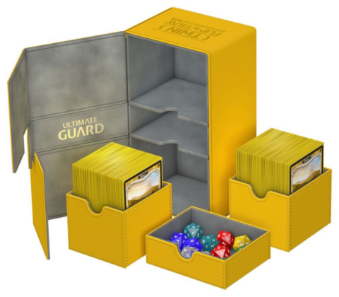 Ultimate Guard Twin Flip´n´Tray Deck Case 200+ Standard Size XenoSkin Amber_boxshot