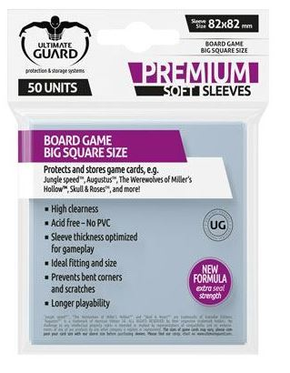 (82x82 mm) Ultimate Guard Premium Soft Sleeves for Board Game Cards Big Square (50)_boxshot