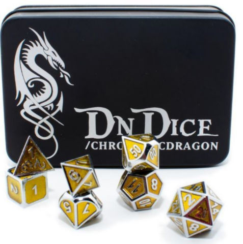 DnDice Solid Zink: Amber Radiant Dragon_boxshot