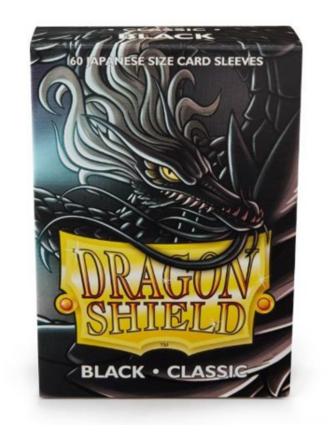 Dragon Shield Japanese Size Sleeves - Classic Black (60 Sleeves)_boxshot