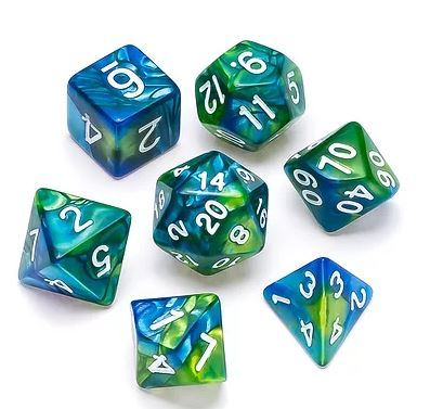 Marble Series: Blue & Green - Numbers: White_boxshot
