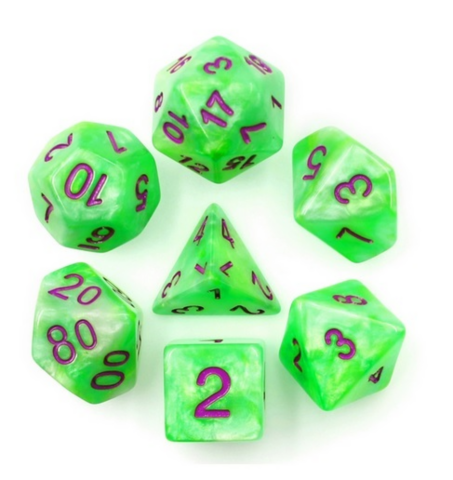 A Role Playing Dice Set: Green Pearl_boxshot