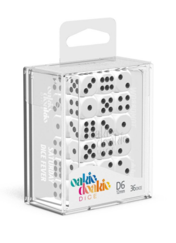 Oakie Doakie Dice D6 Dice 12 mm Solid - White (36)_boxshot