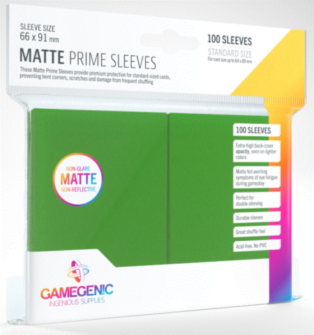 Gamegenic: Matte Prime Sleeves Green_boxshot