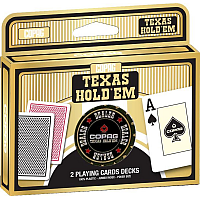 Texas Hold'em Gold poker cards - Black/Red 3-piece