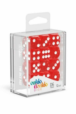Oakie Doakie Dice D6 Dice 16 mm Speckled - Red (12)_boxshot