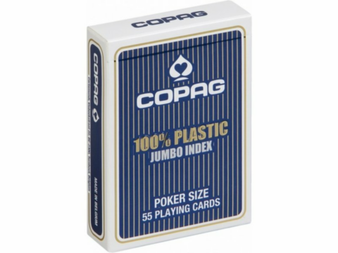Copag Poker Size - 4 Corner Jumbo Index, 100% Plastic (Blue)_boxshot