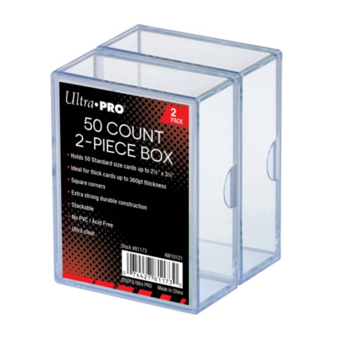 2-Piece 50 Count Clear Card Storage Box, 2 Pack_boxshot