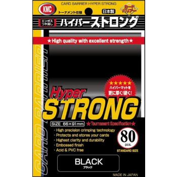 KMC Standard Sleeves - Hyper STRONG Black (80 Sleeves)_boxshot