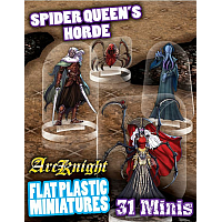 Flat Plastic Miniatures: Spider Queens Horde 31Pc