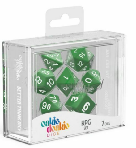Oakie Doakie Dice RPG Set Solid - Green (7)_boxshot