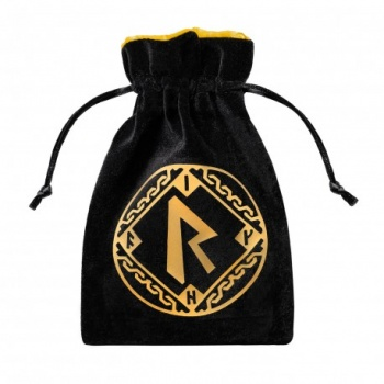 Runic Black & golden Velour Dice Bag_boxshot