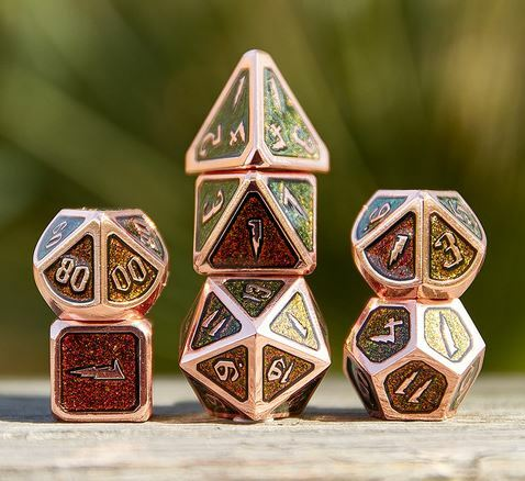 Color Changing D&D Dice Set by View Angles - Magic Season (Copper Green & Yellow & Red Shift)_boxshot