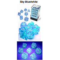 Borealis Polyhedral Sky Blue/white 7-Die Set