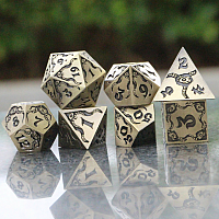 Gold Metal Dice for Call of Cthulhu DND Dice Set